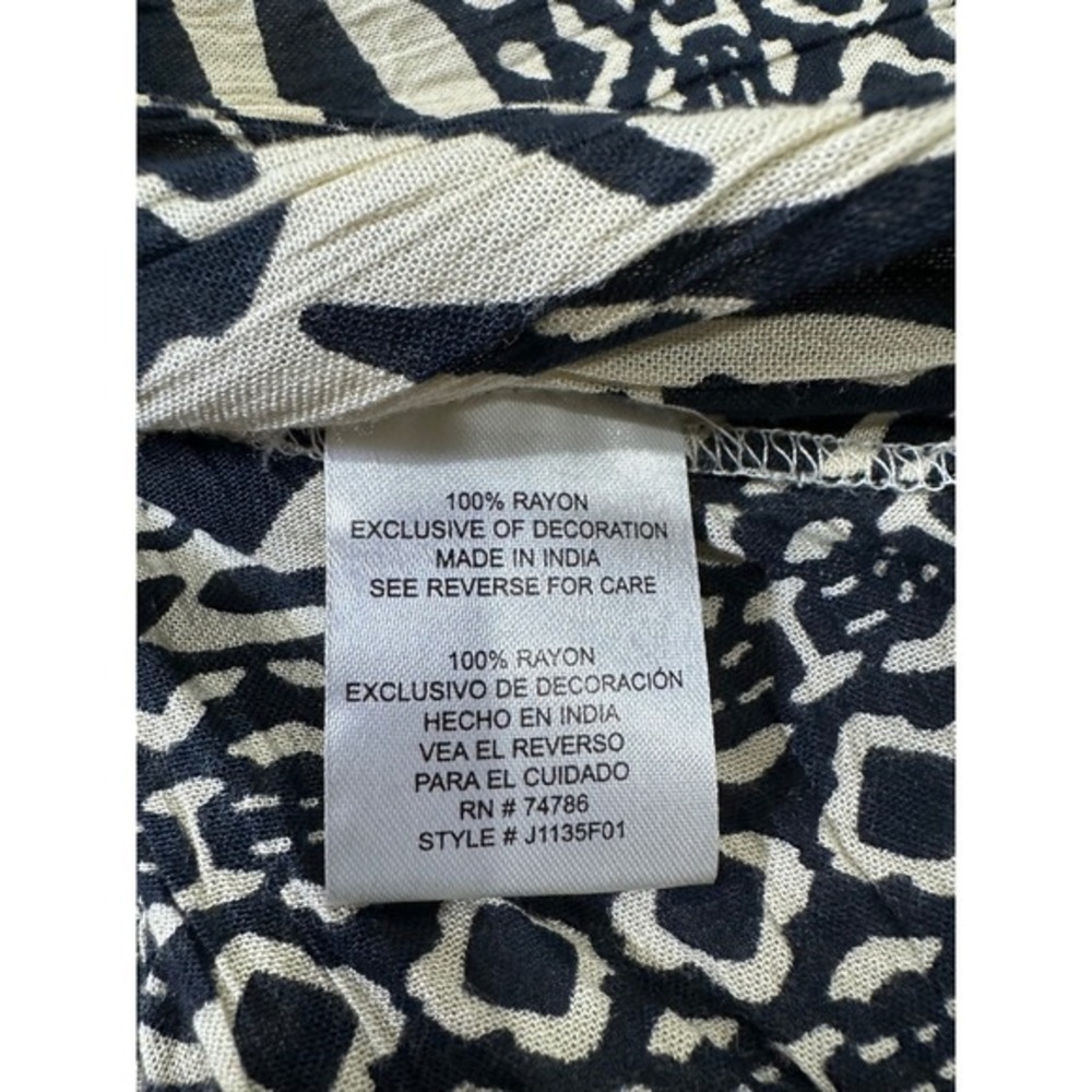 Patrons of Peace Mixed Print Cami Tank Top Womens M Boho Black‎ Cream - Picture 4 of 5